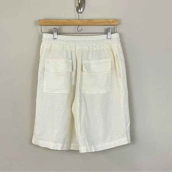 NWT Poetry Ecru Linen Tie Waist Shorts Size 6 - Picture 4 of 5